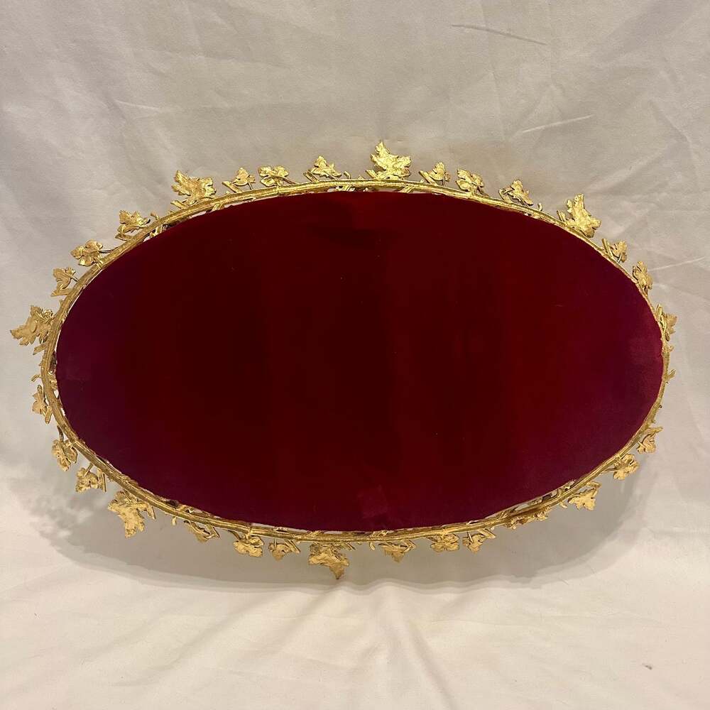Vintage Hollywood Regency Gold Mirrored Dresser Tray or Wall Mirror, 1960s RARE - Picture 6 of 16